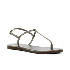 Sandália Rasteira Anacapri Slim Monocolor Prata Velho - Feminino