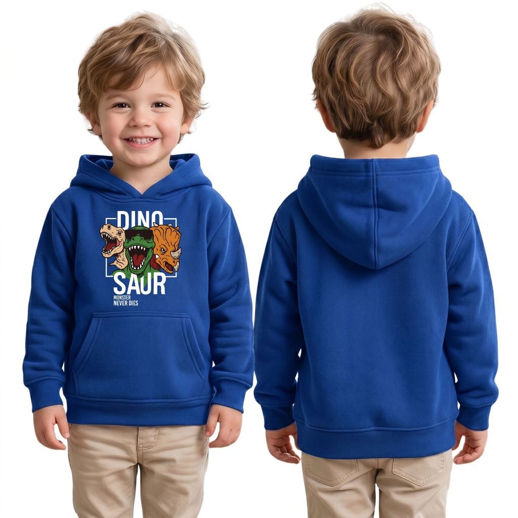Moletom Infantil Dinossauro Casaco De Frio Menino Menina Blusa Canguru Com Capuz Flanelado Quentinho 2 ao 16