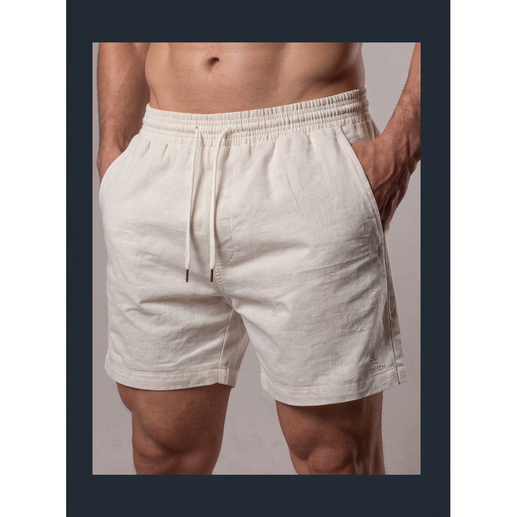 Kit 2 Bermudas Masculinas Linho Elastano Praiana Confortável Verão — Aline Secco Store