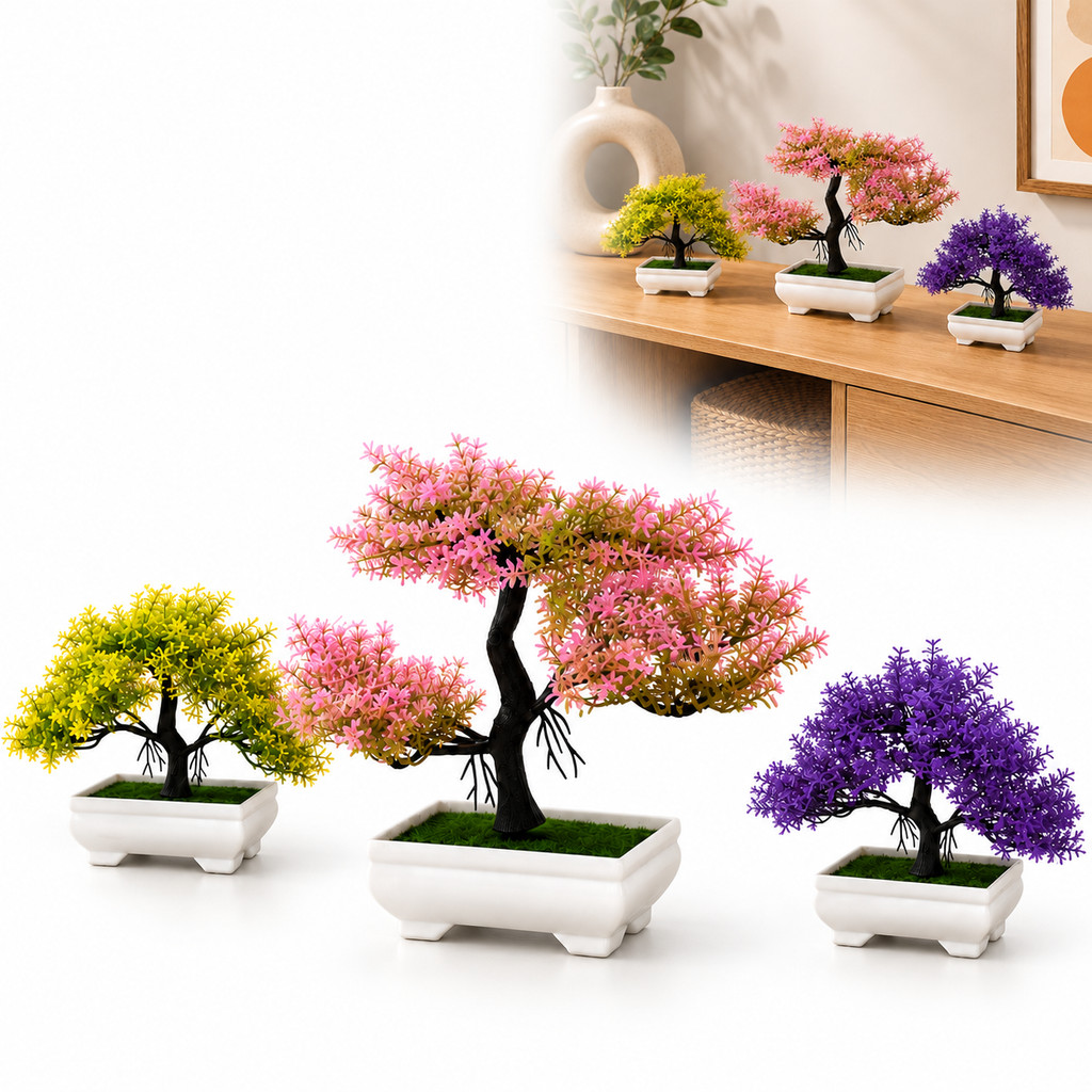 Bonsai Artificial 20 cm Decoração Mesa e Escritório Plantas