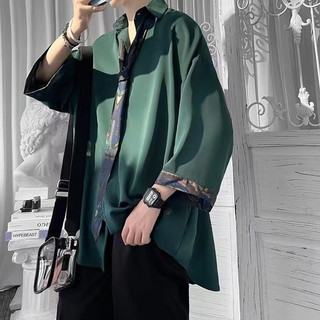 [M-5XL] Camisa masculina com gravata a condizer, estilo coreano, alta qualidade, tamanhos grandes, camisa feminina de ma