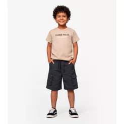 Conjunto Infantil Camiseta Com Bermuda Select Bege