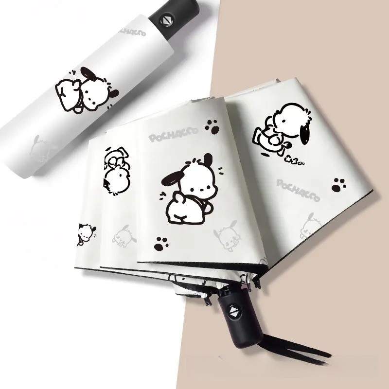 Pacha Dog Guarda-chuva Automático Feminino Chuva ou Chuva Protetor Solar de Dupla Utilização Anti-Ultravioleta Estudante