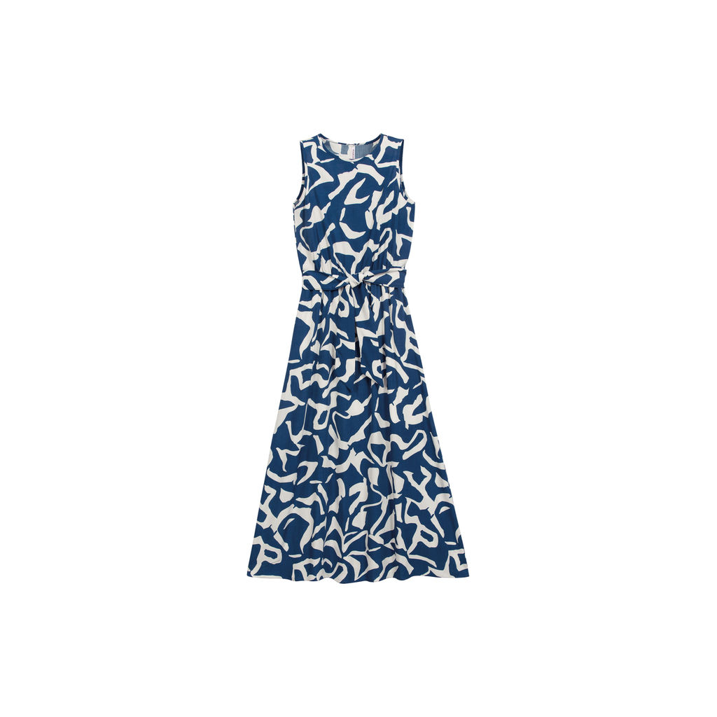 Vestido Feminino Longo Abstrato Marialícia Azul · foto 2