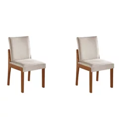 Conjunto 2 Cadeiras Mônaco Yescasa Marrom/Castanho Cinamomo/Creme 2