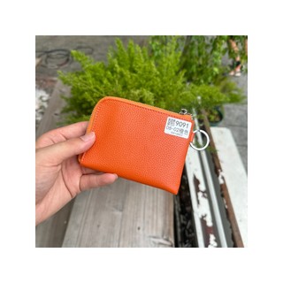 Primeira camada de couro com zíper moeda bolsa cartão bancário moeda pequena bolsa de couro com chaveiro Mini bolsa de m