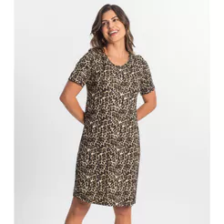 Vestido Feminino Estampado Select Bege