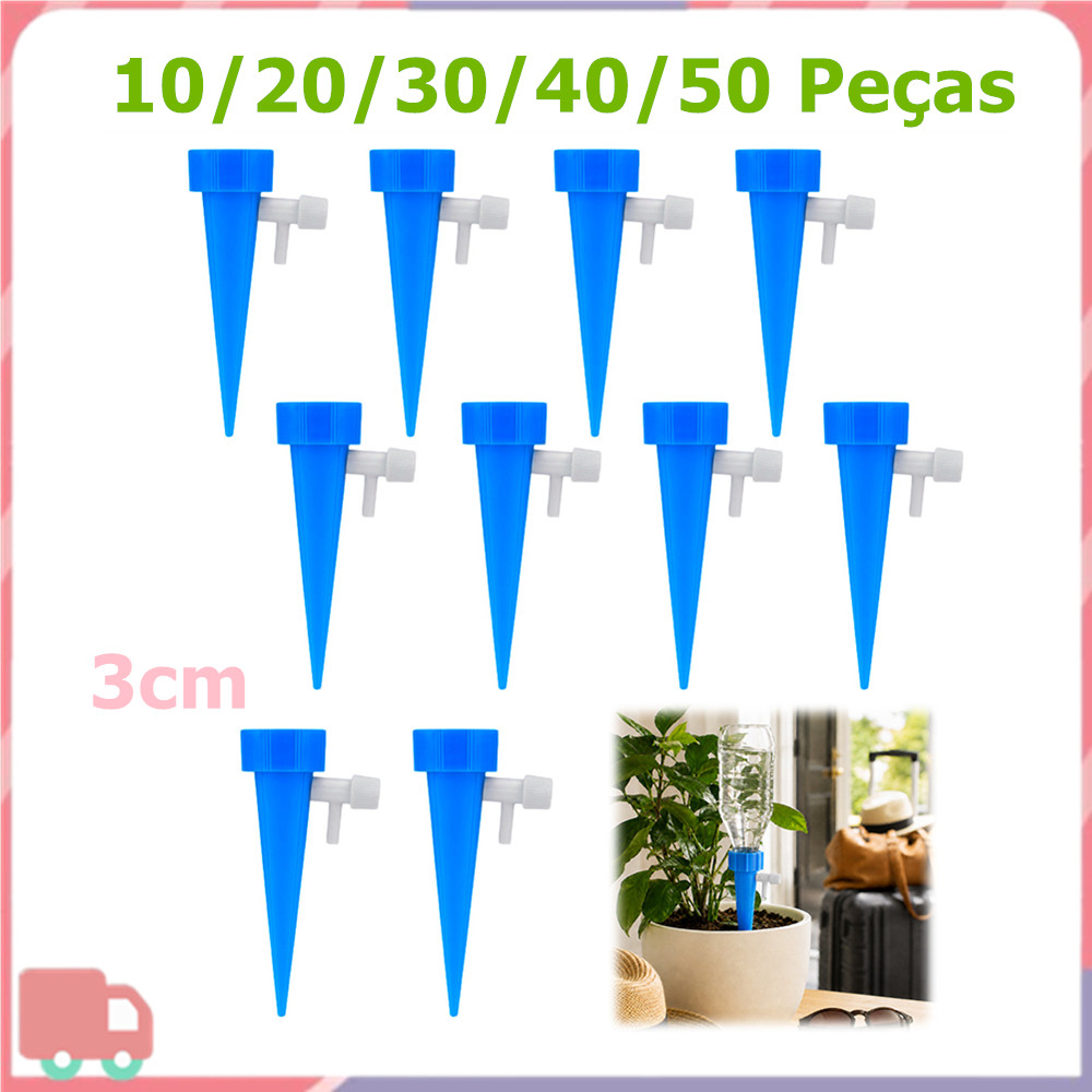 Plantar irrigação automática, azul 10-50 peças, gotejador automático com válvula de controle ajustável