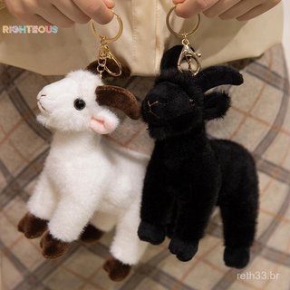 Rightrous, 1 unidade, com enchimento macio, modelo de pé, brinquedo de cabra realista, adorável mini pelúcia de animal, 