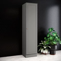 Paneleiro 50cm 100% MDF 01 Porta com 05 Prateleiras Cinza Americana Cinza