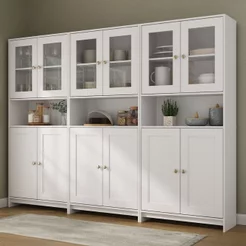 Armários Americanos para Cozinha Conjunto 3 Peças Branco/Gelo