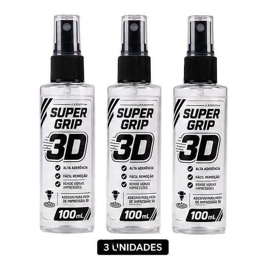 Adesivo Cola para Impressora 3D Alta Fixação PLA PETG ABS Mesas Pretas Lisas e Texturizadas Tradicional - 3 un.