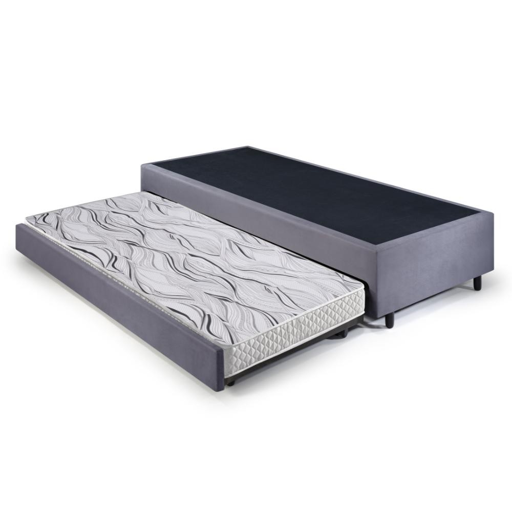 Bicama Box Solteiro 96x203 com Colchão Auxiliar Ecoflex