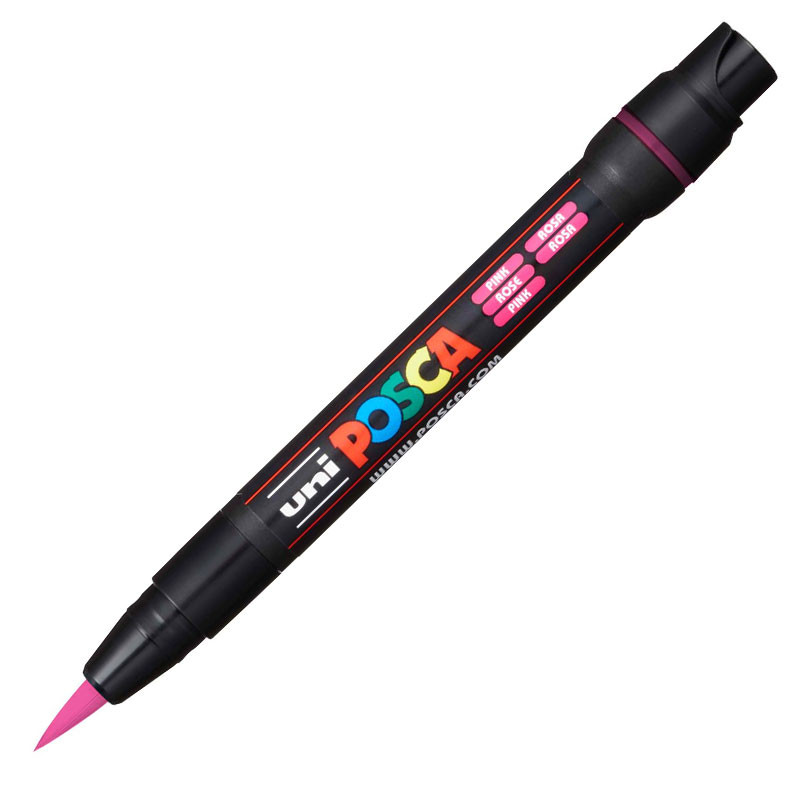 Caneta Posca Brush PCF-350 rosa Uni-Ball em Oferta na Shopee