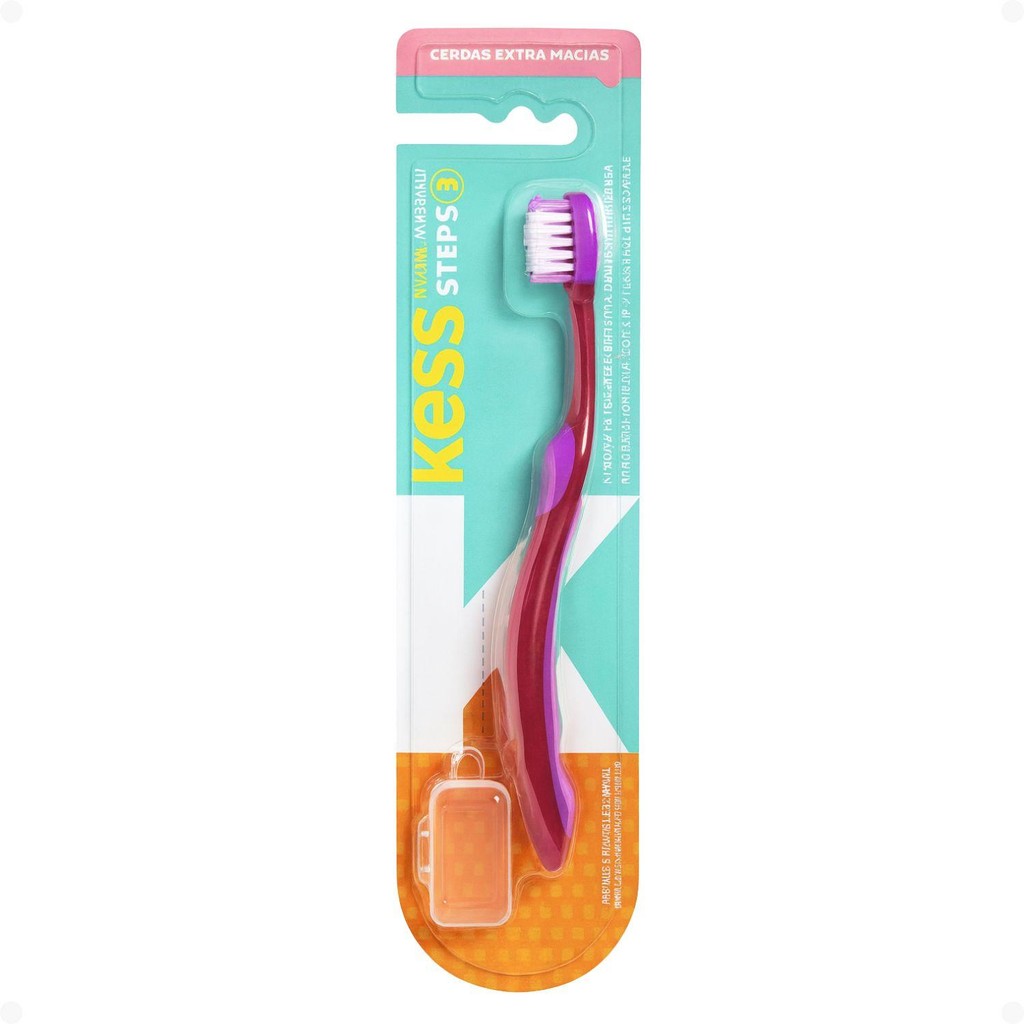 Escova de Dente Infantil Kess Belliz Tipper Steps 3 Cores Diversas Cod. 2582