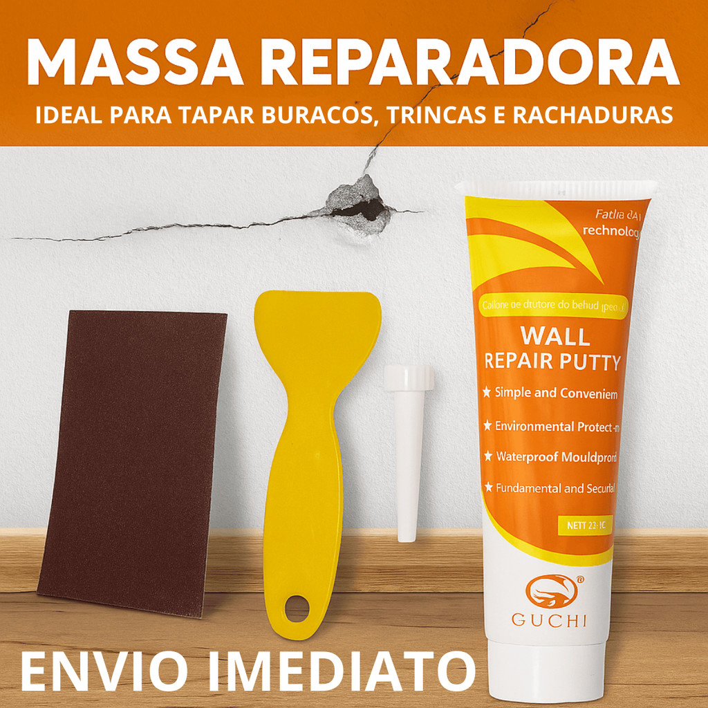 Massa Reparadora 250g Para Parede Tapar Buracos, Rachaduras e Trincas Fácil Aplicação em Oferta na Shopee