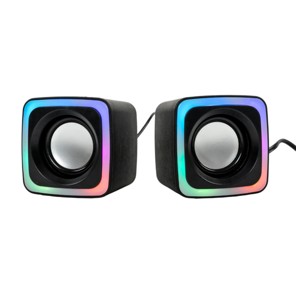 Caixa de Som com Iluminação RGB 6W RMS Entrada Auxiliar para PC e Notebook Grasep D-GP202 em Oferta na Shopee