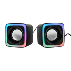 Caixa de Som com Iluminação RGB 6W RMS Entrada Auxiliar para PC e Notebook Grasep D-GP202