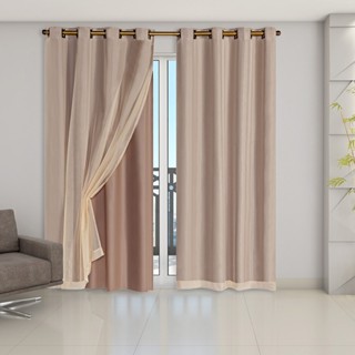 Cortina Blecaute PVC com Voal 3,00m x 2,80m Bloqueia 100% a Luz em Oferta na Shopee