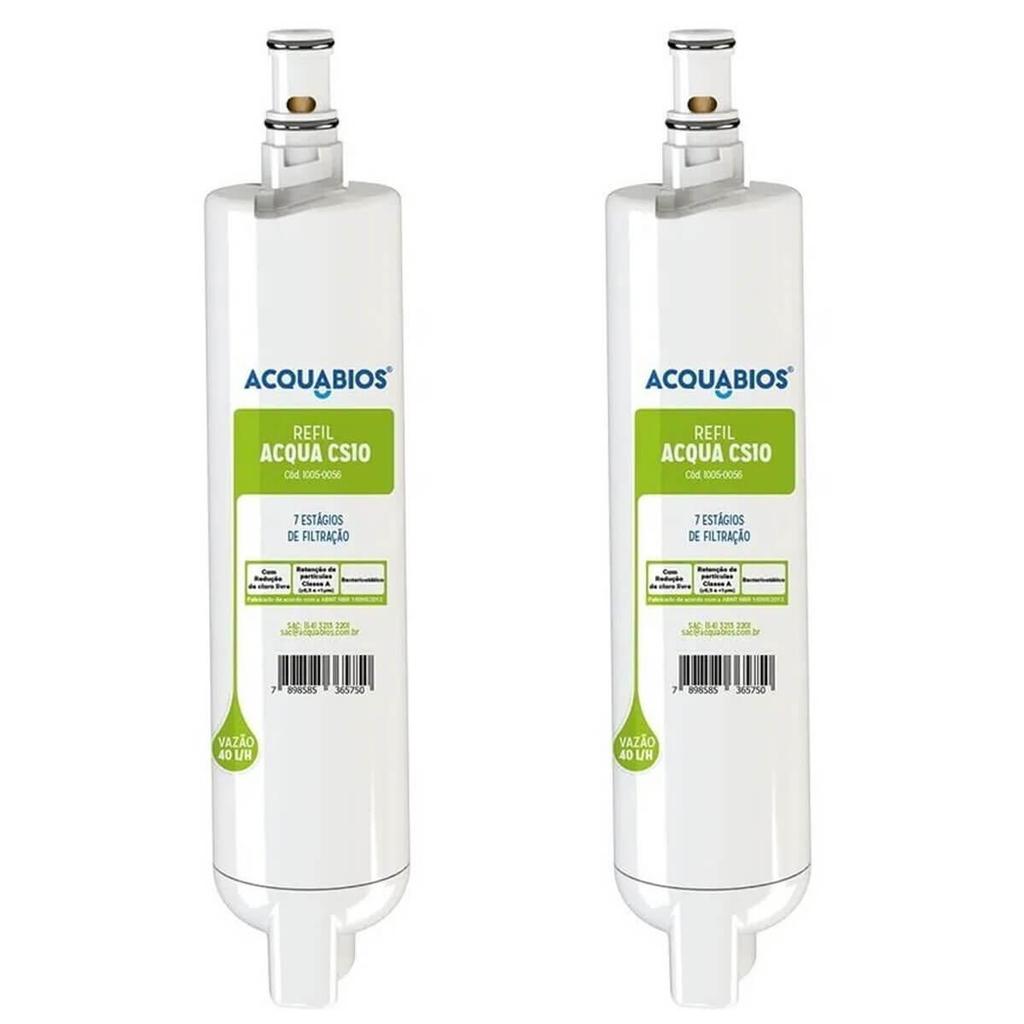 Kit 2 Refil Acqua Filtro Purificador de Água Elétrico CS10 Ultrafiltração Consul Facilite Acquabios