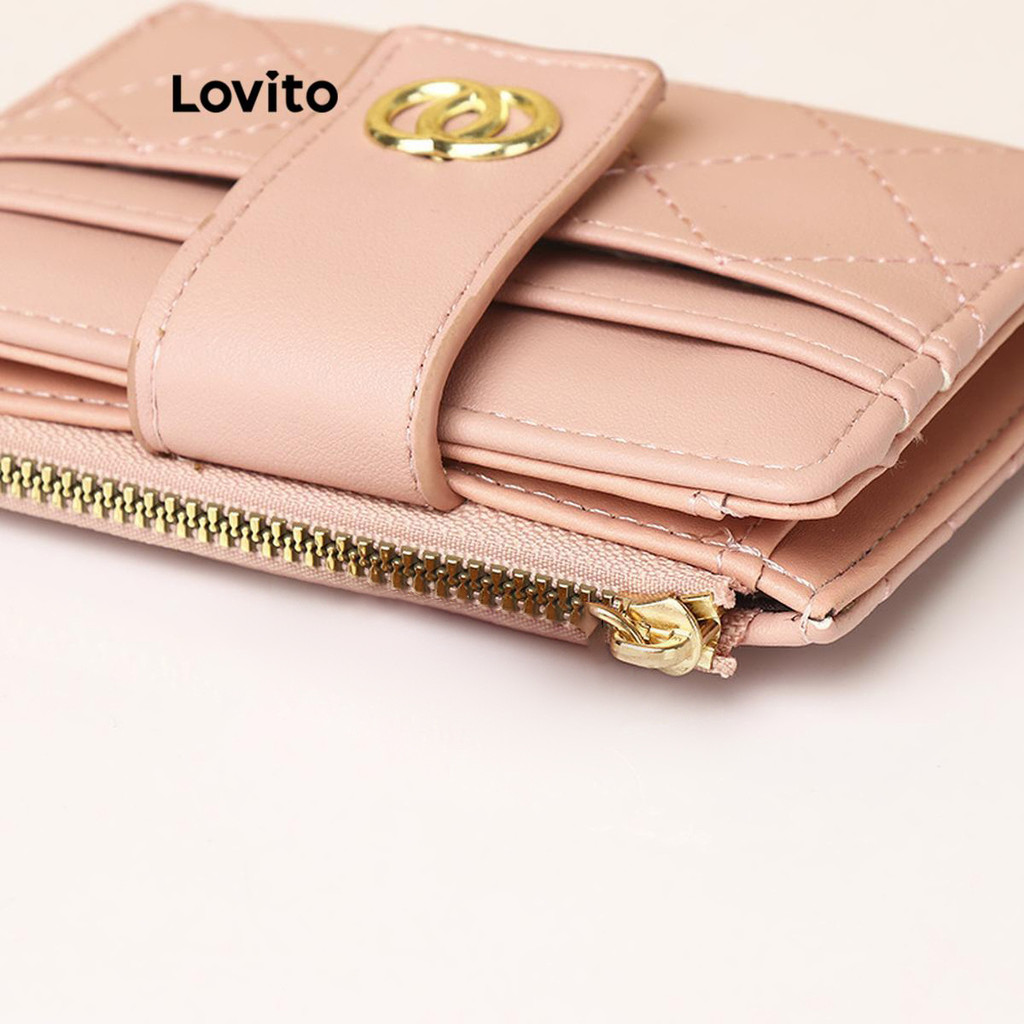 Detalhes do Lovito Carteira Casual Simples de Metal para Mulheres LFA57071
