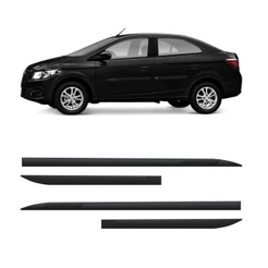 Friso Lateral Chevrolet Flash Cotrim Protetor Portas Preto Global 4 Peças