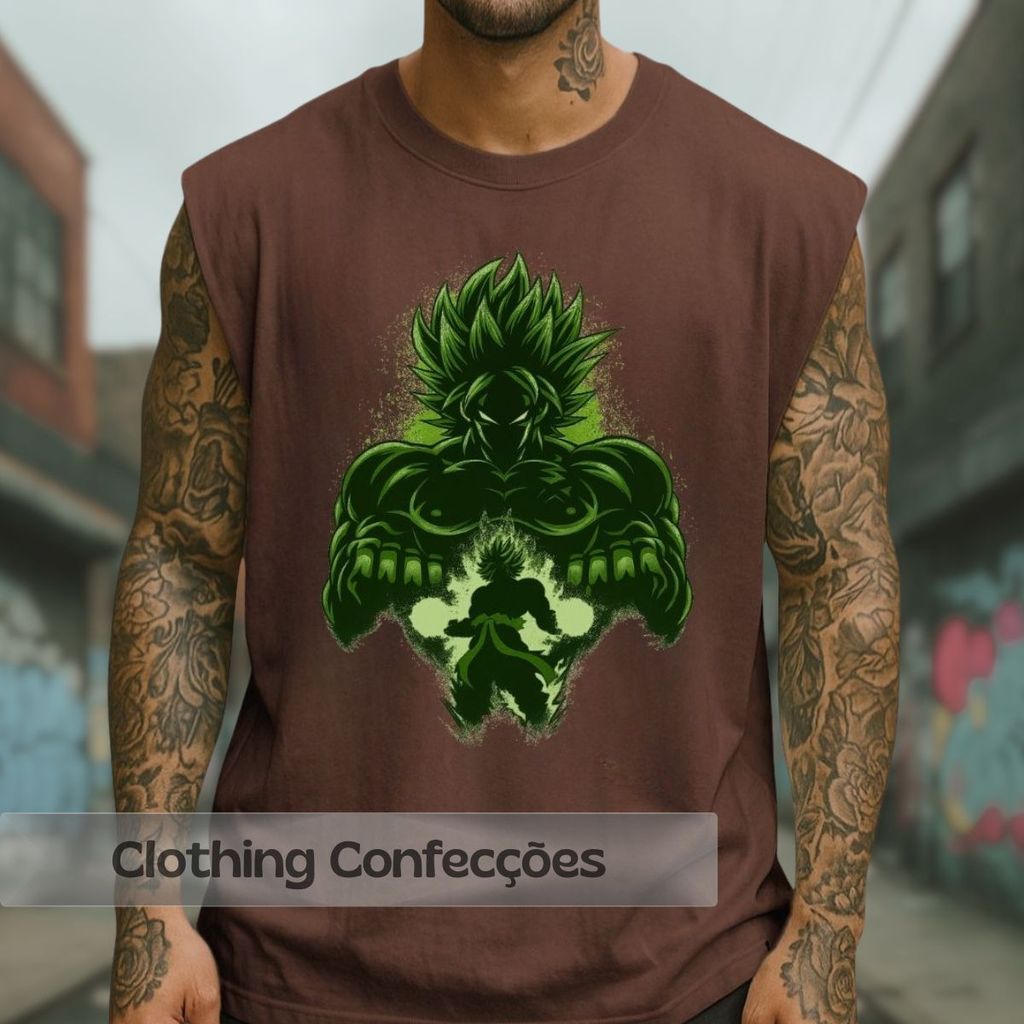 Camiseta Regata Cavada Oversized Personagem Ball Broly Dragon Serie Mangá