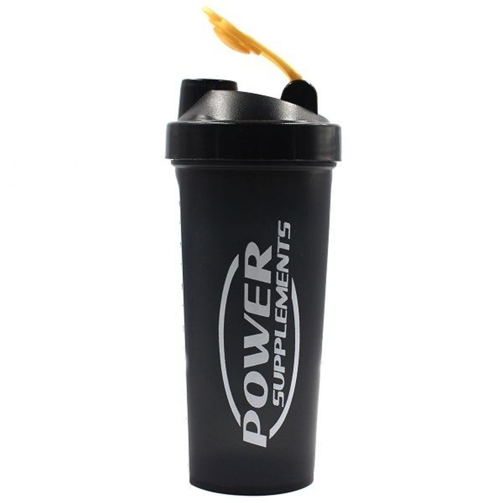 Coqueteleira - 600ml Preta Tampa Dourada - Power Supplements em Oferta na Shopee