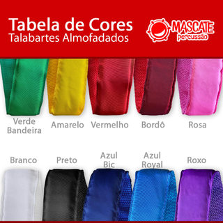 Talabarte Curto 2 Ganchos Abertos Gorgurão Almofadado - Cores Diversas (Mascate Percussão MTA 03)