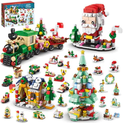 12 Dias/24 Dias Presente de natal compatível for LEGO árvore de natal brinquedos educativos montados para crianças bloco