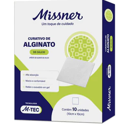 Caixa de Curativo Alginato de Cálcio 10 X 10 cm C/10 unidades Missner