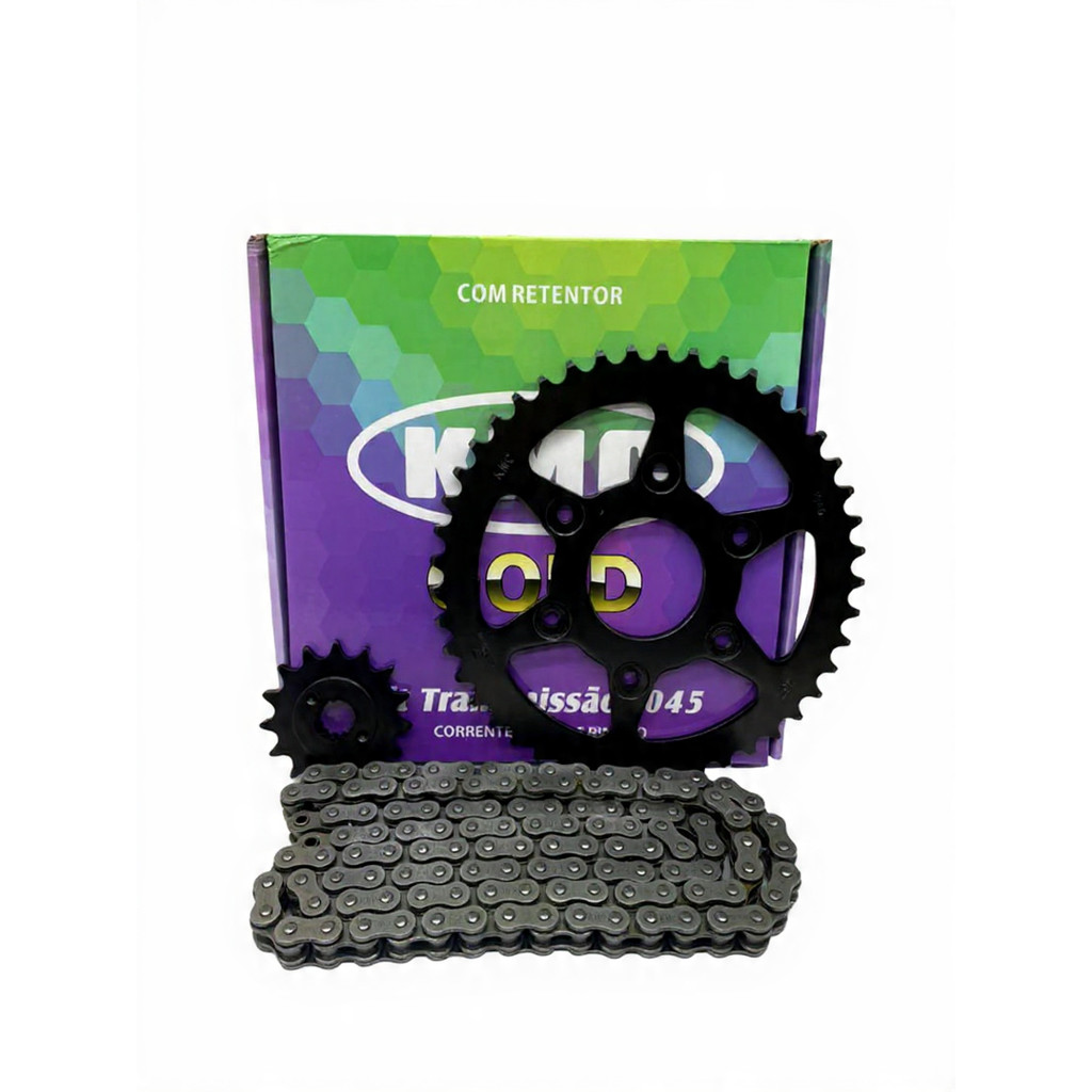 KIT TRANSMISSAO KMC GOLD DOMINAR 400 COM RETENTOR em Oferta na Shopee