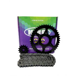 KIT TRANSMISSAO KMC GOLD DOMINAR 400 COM RETENTOR
