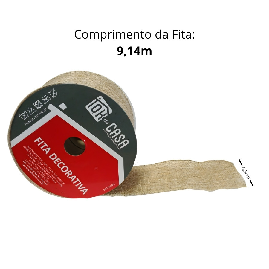 Detalhes do Fita Decorativa - Natural Bege Lisa - 6,3x914cm - 1 unidade - Rizzo