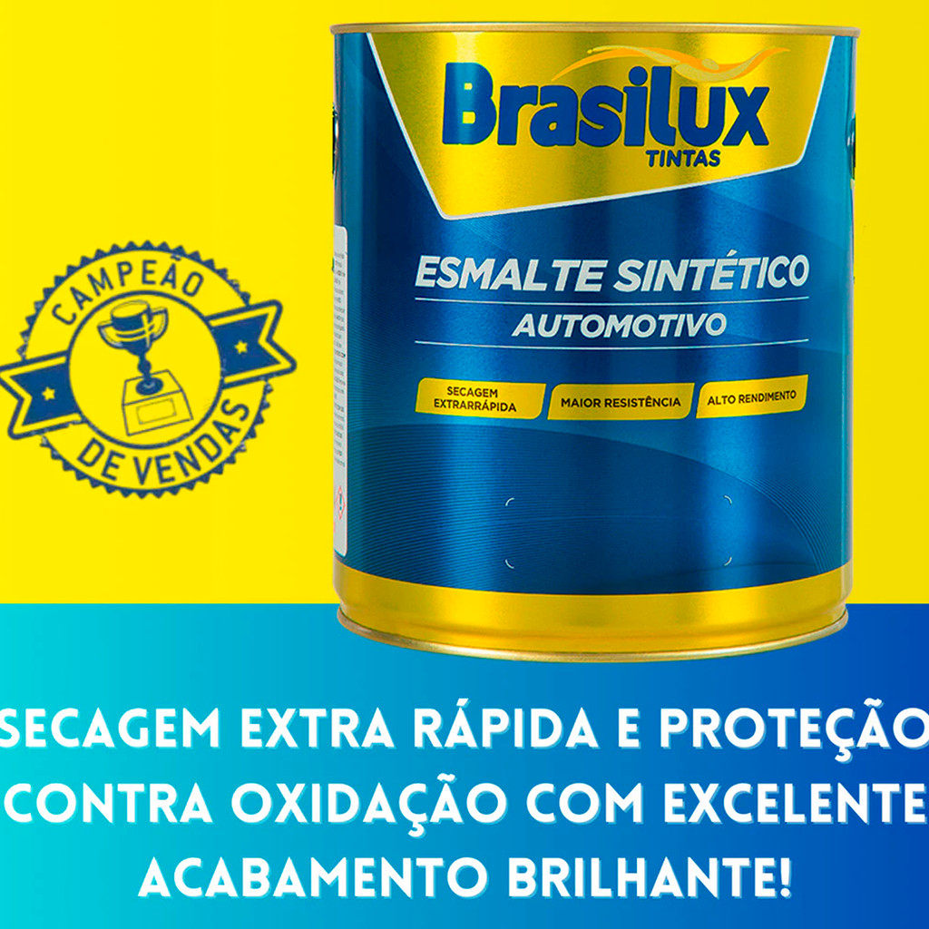 Detalhes do Tinta Esmalte Sintético Automotivo BRASILUX 900ml Todas As Cores Para Carro Moto Profissional