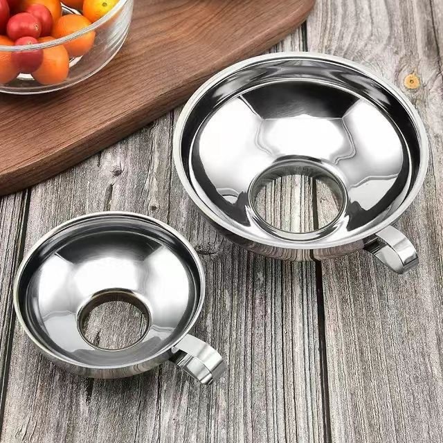 Funil de aço inoxidável 304, funil de grande diâmetro, diâmetro grosso, 5.5CM, funil universal universal para alimentos