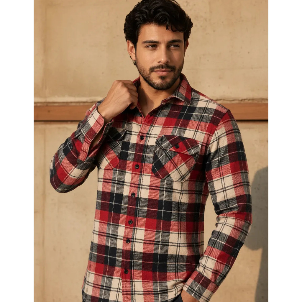Camisa Xadrez Masculina Flanelada Festa Junina Manga Longa