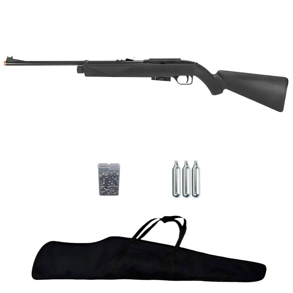 Carabina de Pressão CO2 Repeat Air 1077 4.5mm - Crosman + 3 Cilindro de CO2 + Capa + Chumbo