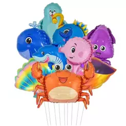 20 Balão Metalizado Mini Fundo Mar animais Sereia decoração festa enfeite aniversario