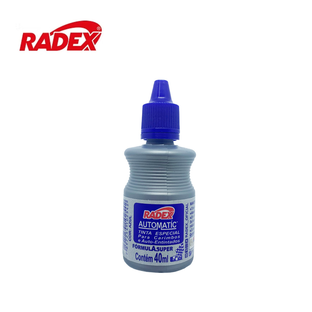 Tinta Para Carimbo Auto Entintado 40ml - RADEX Cor:Azul