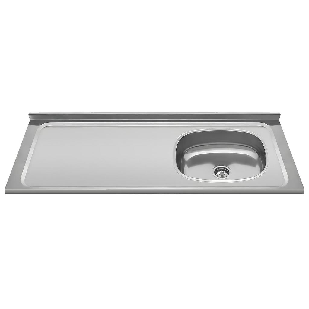 Pia de Cozinha com Cuba Deslocada Direita Ávila 120cm Aço Inox G01 - Mpozenato