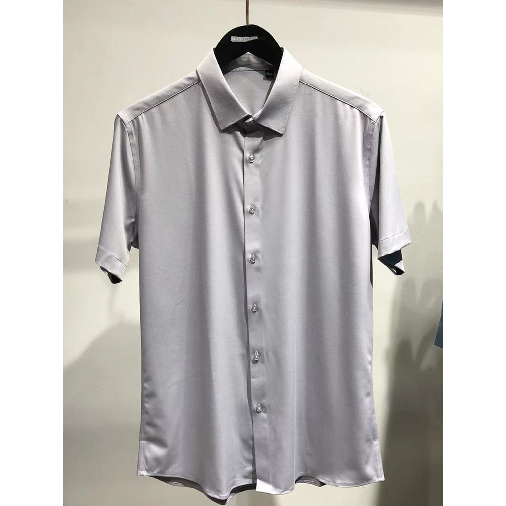 Marca roupas masculinas Jck Jns roupas masculinas gola pontiaguda camisa de manga curta negócios fino ajuste respirável