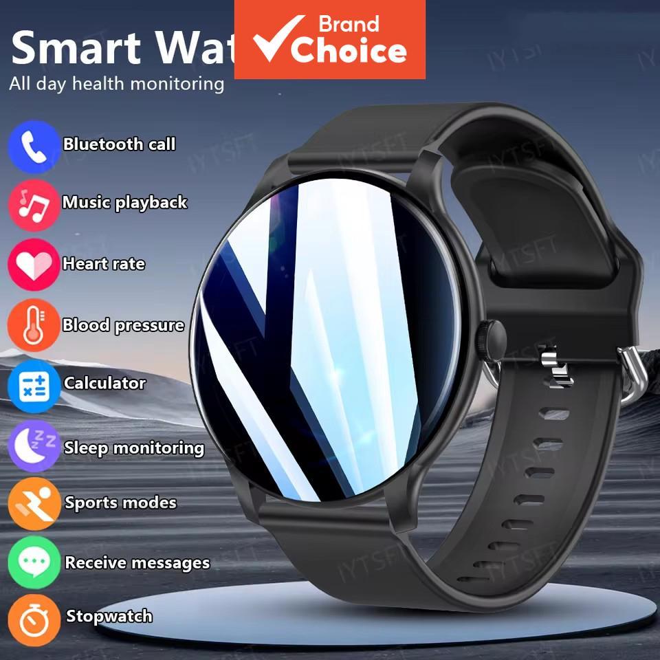 Novo Smartwatch com Tela Sensível ao Toque Completo, Relógio Esportivo e Fitness, Bluetooth para Chamadas, Relógio