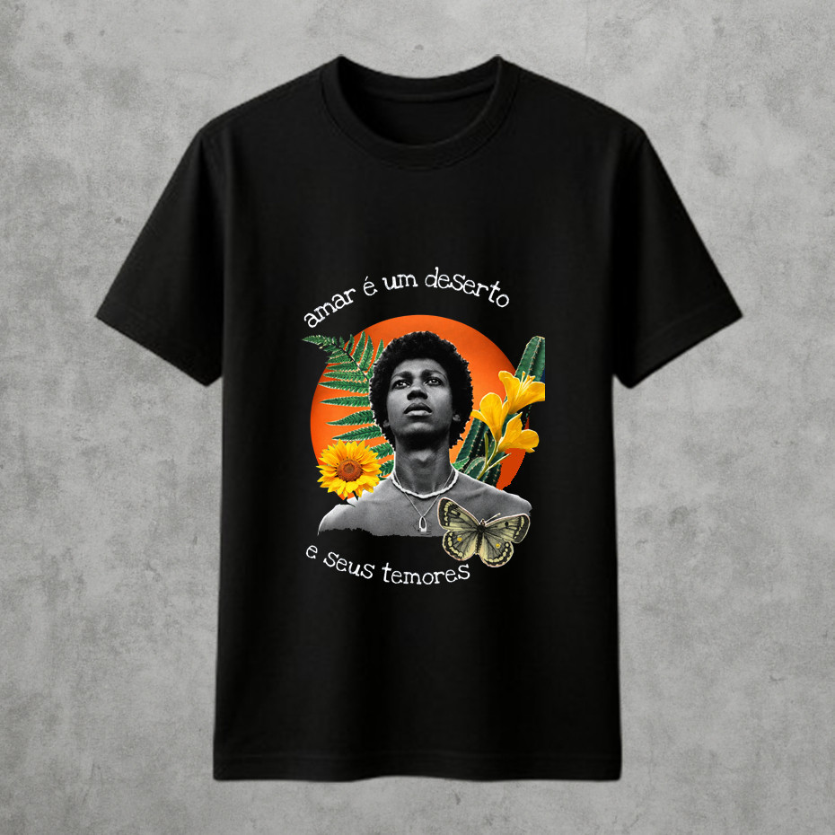 Camiseta Básica Em Algodão Masculina Djavan Cantor MPB Brasil Blusa Feminina Show Lançamento