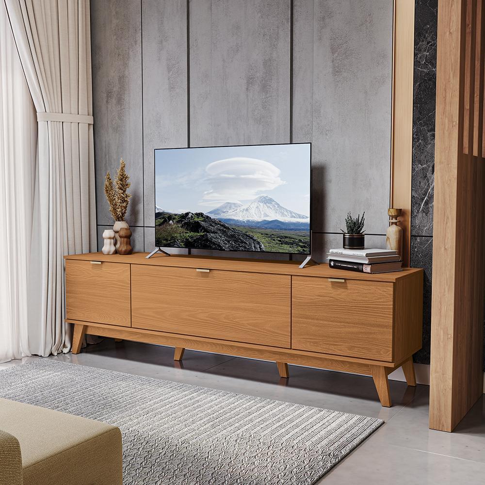 Rack para TV até 75 Polegadas 3 Portas 180cm Kappesberg Canela