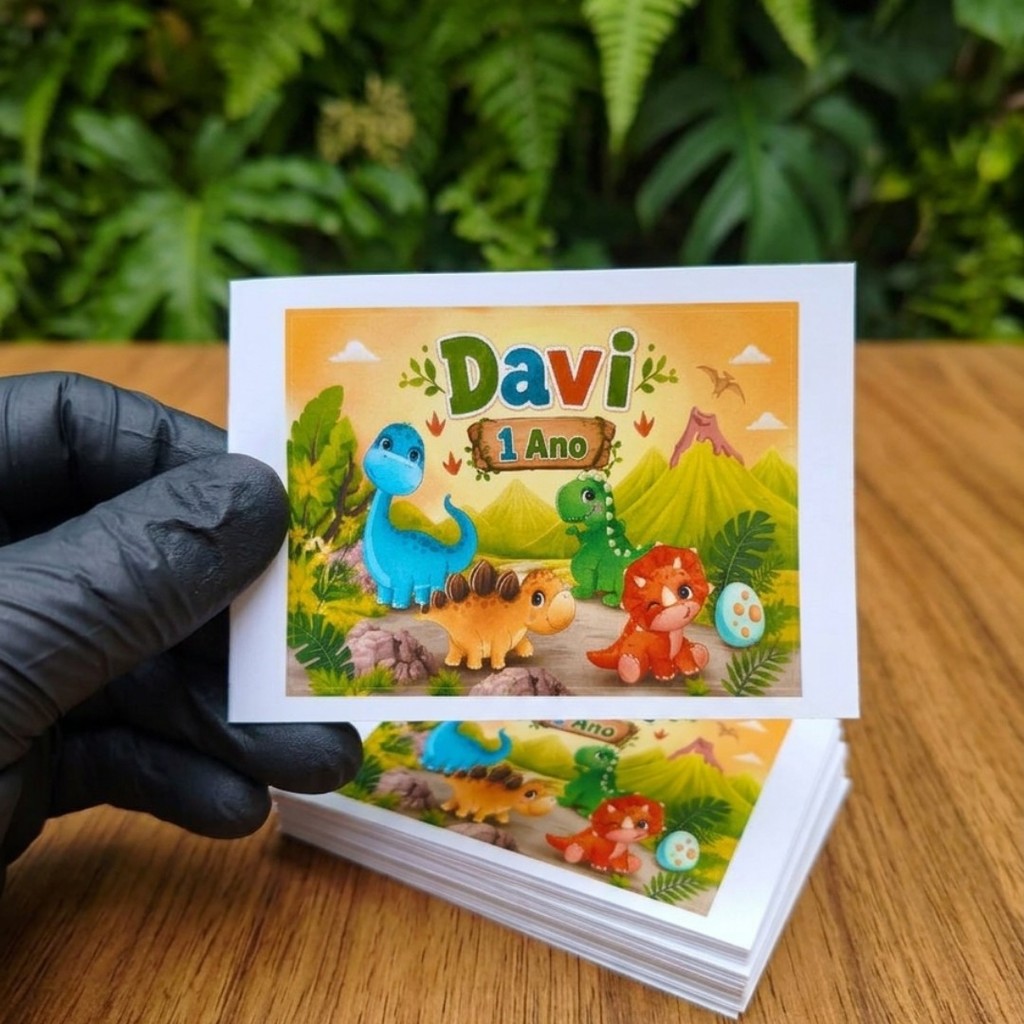 Mini Livro de Colorir Infantil de Dinossauro Baby Personalizado | Lembrancinha para Festa