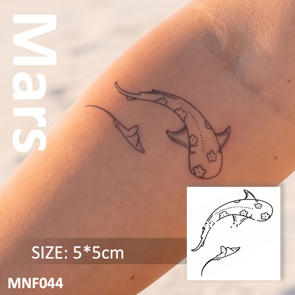 Mars Tattoonova Tecnologia Mágica , Longa Duração 2 Semanas , Tatuagem Semi-Permanente , Adesivo De , Tubarão Baleia , L