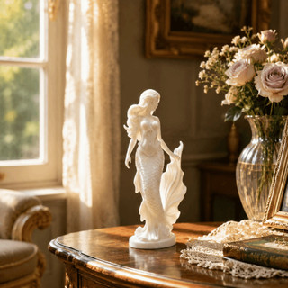  Enfeites De Mesa , Estátua De Sereia Com Tema De Oceano De Fadas , Escultura , Ornamentos Impressos Em 3D Para 