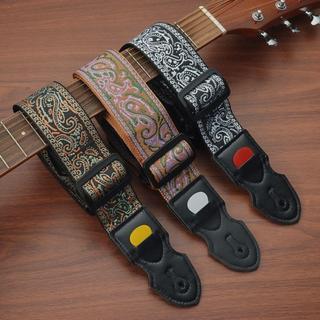 Cintos De Guitarra Elétrica BLUEVELVETQW , Alça De Poliéster Ajustável , Cinto De Ombro Com Impressão Bordada