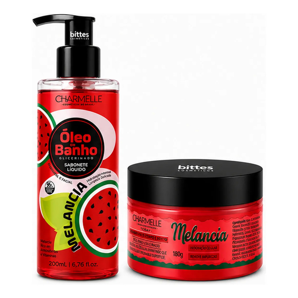 Kit 2 Itens Oleo De Banho E Esfoliante Melancia Charmelle